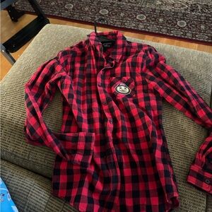 Red and Black Ohio State Flannel Shirt